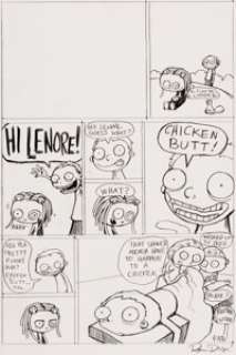 Roman Dirge Lenore #8 Complete 1-Page Story "Chick‘n Butt" Original Art (Slave Labor, 2000)....