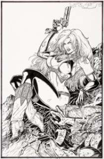 Joyce Chin and Arthur Adams Overstreet‘s FAN #21 Cover Wynonna Earp Original Art (Gemstone Publishing, 1997)....