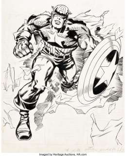 Jack Kirby and Syd Shores Captain America #109 Cover Original Art (Marvel, 1969).... (Total: 5 Items)