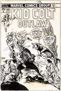  - Gil Kane Kid Colt Outlaw #194 Cover Original Art (Marvel Comics, 1975)....
