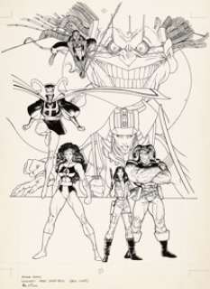  - Arthur Adams Longshot Trade Paperback Back Cover Spider-Man Original Art (Marvel, 1989)....