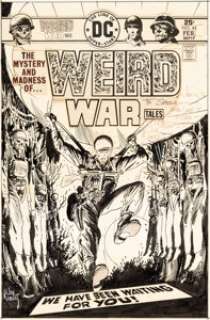 Joe Kubert Weird War Tales #44 Cover Original Art (DC, 1976)....