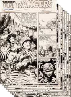 Bob Lubbers Rangers Comics #19 Complete 8-Page Story Original Art(Fiction House, 1942)....