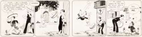 Roy Crane Wash Tubbs Daily Comic Strip Original Art dated 11-11-27 (NEA Service, 1927)....