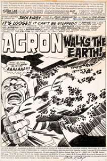 Jack Kirby and John Verpoorten Captain America #205 Story Page 1 Original Art (Marvel Comics, 1977).... | Heritage