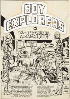 Jack Kirby and Joe Simon Terry and the Pirates #3 Splash Page 1 Boy Explorers Original Art (Harvey, 1947)....