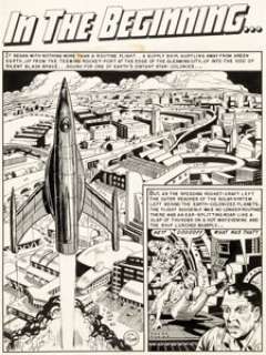 Joe Orlando Weird Fantasy #17 Complete 8-Page Story "In The Beginning..." Original Art (EC, 1953).... (Total: 8 Original Art)