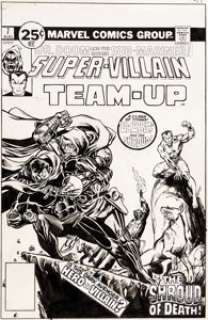 Jim Starlin and Alan Weiss Super-Villain Team-Up #7 Unused Cover Namor, Doctor Doom, and the Shroud Original Art (... | Heritage