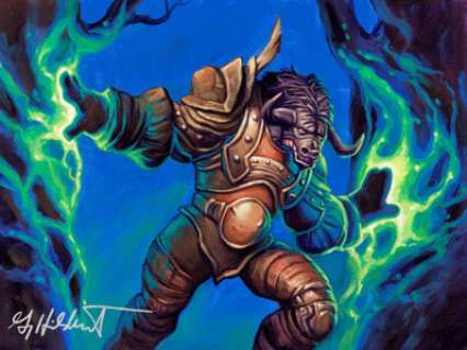 Greg Hildebrandt World of Warcraft: Heroes of Azeroth "Thangul" Card Painting Original Art (World -