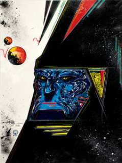 Philippe Druillet Visage Guerrier Bleu Illustration Originale (2010).... | Heritage