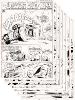 John Byrne | Wheelie and the Chopper Bunch #2 Complete 8-Page Story "The Baddest Dude in Town" Original Art (Charlton, 1975). | Heritage