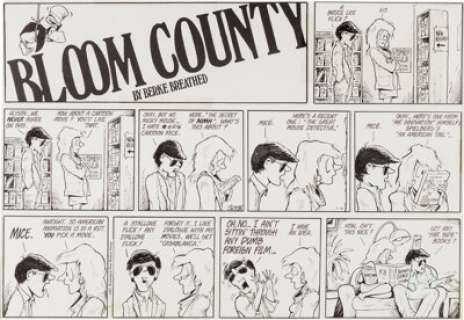 Berke Breathed - Bloom County Sunday Comic Strip Original Art dated 1-4-87 (Washington Post Writers‘ Group, 1987).