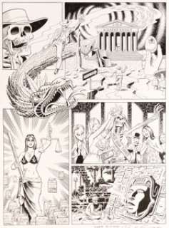 Paul Kirchner - Dope Rider Highest Court Planche Originale (High Times, 2016). Paul Kirchner Dope Rider Highest Court Story Page Original Art (High Times, 2016).