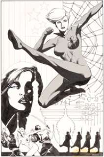 June Brigman and Jim Lee - Marvel Fanfare #53 Black Widow Pin-Up Page 23 Original Art (Marvel, 1990)....