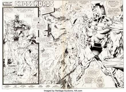 Lee, Jim - Jim Lee and Scott Williams Uncanny X-Men #274 Double Page Spread 2-3 Savage Land Original Art (Marvel, 1991)....