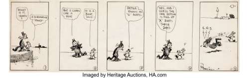Herriman, George | George Herriman Krazy Kat Daily Comic Strip Original Art dated 3-2-17 (King Features Syndicate, 1917).... | Heritage