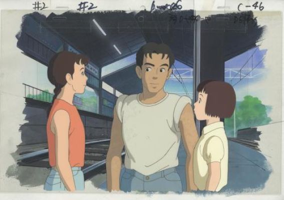 Studio Ghibli | Souvenirs goutte à goutte, Taeko, Toshio et Naoko, celluloïds de production original (Studio Ghibli, 1991) | Galerie 9ème Art