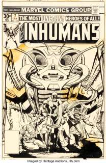 Kane, Gil - Gil Kane and Klaus Janson The Inhumans #7 Cover Original Art (Marvel, 1976)....