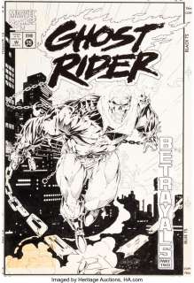 Larroca, Salvador - Salvador Larroca and Sergio Melia Ghost Rider #59 Cover Original Art (Marvel, 1995)....