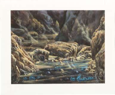 Magic the Gathering Artist - Rob Alexander Magic The Gathering "Sulfurous Springs" Illustration Original Art (Wizards of the Coast, 2000)....