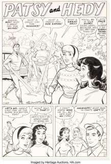 Hartley, Al - Al Hartley and Sol Brodsky (attributed) Patsy and Hedy #69 Complete 5-Page Story Original Art (Marvel, 1960).... (Total: 5 Original Art)