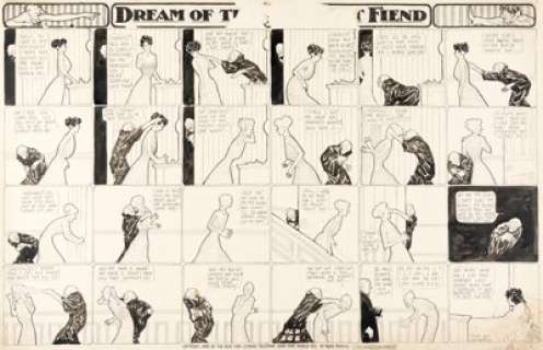 McCay, Winsor | Winsor McCay (as Silas) Dream of the Rarebit Fiend Saturday Comic Strip Original Art dated 2-13-1909 (New York Eve... | Heritage
