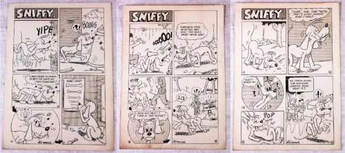 Sniffy Original Comic Pages by Milt Hammer (3) | Goldfinch Auctions