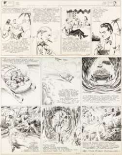 Alex Raymond - Flash Gordon and Jungle Jim Sunday Comic Strip Original Art dated 12-10-1939 (King Features Syndicate, 1939). (Total: 2 Original Art)