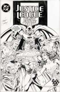 Kerry Gammill and Jeff Albrecht Justice League Task Force Unpublished Cover Original Art (DC/Sunsoft, c. 1995).