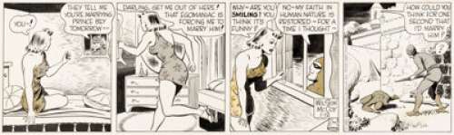 Wilson McCoy The Phantom Daily Comic Strip Original Art dated 1-12-61 (King Features Syndicate, 1961).