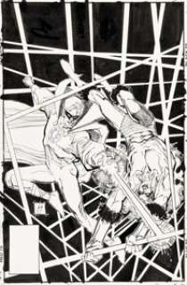 Bill Sienkiewicz Secret Origins #18 Green Lantern and the Creeper Cover Original Art (DC, 1987).