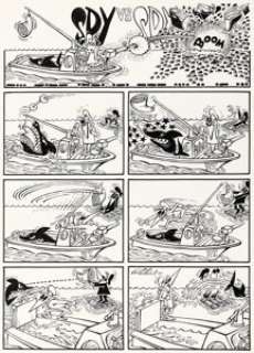 Antonio Prohias MAD #191 "Spy vs Spy" Complete 1-Page Story Original Art (EC, 1977).