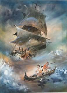 Patrick Prugne Canoë Bay Cover Project Original Art (Daniel Maghen, 2009).