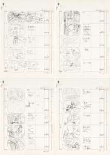 Hiratani Hisatoshi Gatchaman Fighter "Danger! Gatchaman Base" Storyboards Original Art Group of 34 (Tatsunoko Production, 1979). (Total: 34 Original Art) | Heritage