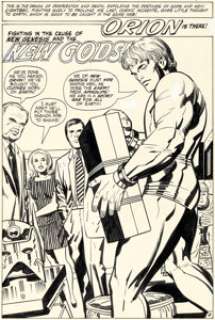 Jack Kirby and Vince Colletta The New Gods #3 Orion Splash Page 4 Original Art (DC, 1971).