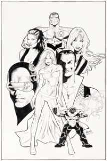 Greg Land and Jay Leisten The Uncanny X-Men #540 "Fear Itself" Recap Splash Page 1 Original Art (Marvel, 2011).