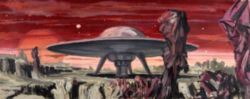 Forbidden Planet (MGM, 1956) Mentor Huebner Original Concept Art of Iconic Space-Cruiser Saucer "C-57D". | Heritage