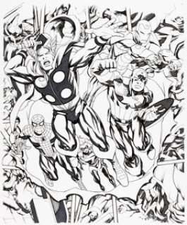 Mike McKone Civil War #1 Avengers Variant Cover Original Art (Marvel, 2015).