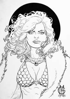 Giuseppe Matteoni | Giuseppe Matteoni - Red Sonja - Illustrazione a inchiostro | Catawiki