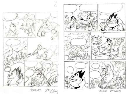 Sergio Cabella, Gabriele Mazzoleni | Peg-Leg Pete I TL 3411-5 - Gambadilegno e l’aquila - original signed page 8 with sketch page - Sergio Cabella - (2020) | Catawiki