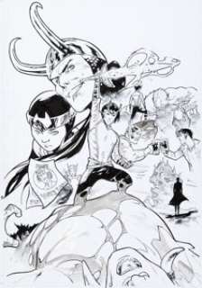 Oscar Bazaldua Loki #1 Variant Cover Original Art (Marvel, 2019).