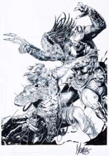 Marco Checchetto Predator vs. Wolverine #1 Cover Original Art (Marvel, 2023).