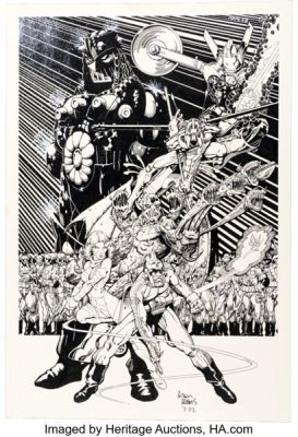 Arthur Adams Micronauts: The Original Marvel Years Omnibus Volume 3 Variant Cover Original Art (1983). | Heritage
