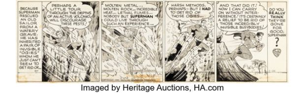Wayne Boring and Stan Kaye Superman #1917 Daily Comic Strip Original Art dated 2-26-45 (McClure Newspaper Syndicate, 1945). | Heritage