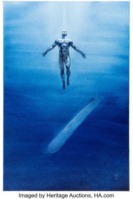 Alex Maleev Silver Surfer Rebirth #1 Variant Cover Painting Original Art (Marvel, 2022). (Total: 2 Items) | Heritage