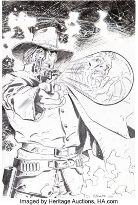 Giancarlo Caracuzzo Jonah Hex #58 Cover Original Art (DC, 2010).