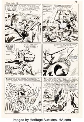 Jack Kirby and George Roussos (as Geo. Bell) Sgt. Fury #6 Story Pages 14-15 Original Art (Marvel, 1964). (Total: 2 Original Art) | Heritage