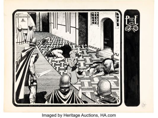 Dave Sim Cerebus’ Six Deadly Sins Portfolio "Pride" Plate #6 Illustration Original Art (Schanes & Schanes, 1981). | Heritage