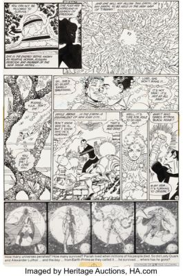 George Pérez and Jerry Ordway Crisis on Infinite Earths #10 Story Page 4 Original Art (DC, 1986). | Heritage