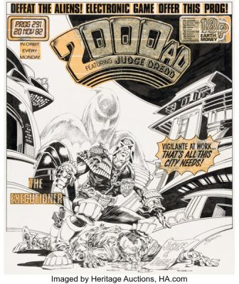 Ian Gibson 2000 AD Prog #291 Cover Original Art (Fleetway, 1982).